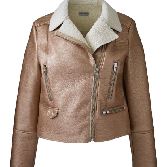 Alice You Jackets Coats Alice You Plus Rose Gold Moto Jacket Coat Sz 24 Poshmark